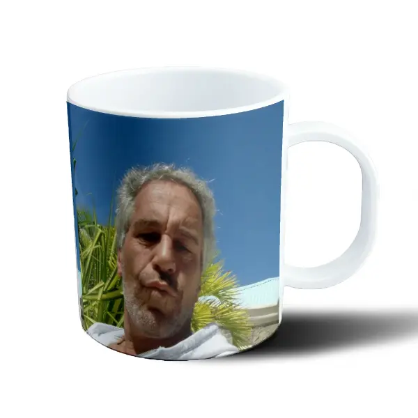 Taza de Plástico Jeffrey Epstein Meme Bizarro