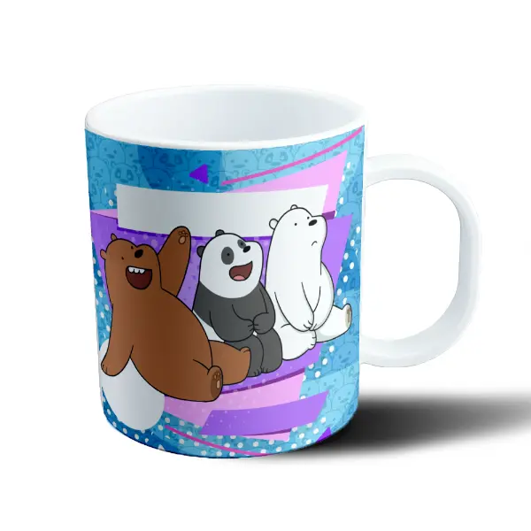 Taza de Plástico Osos Escandalosos Grizzly Panda y Oso Polar