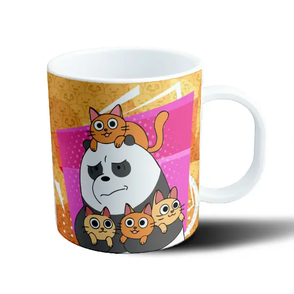 Taza de Plástico Osos Escandalosos Panda con Gatos