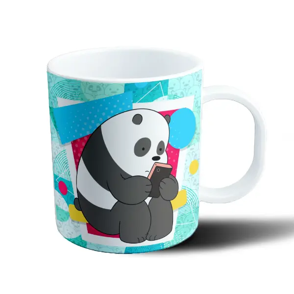 Taza de Plástico Osos Escandalosos Panda con Celular