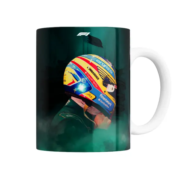 Taza de Cerámica Alonso Casco Aston Martin