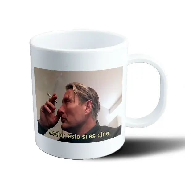 Taza de Plástico Joder Esto Sí Es Cine Meme