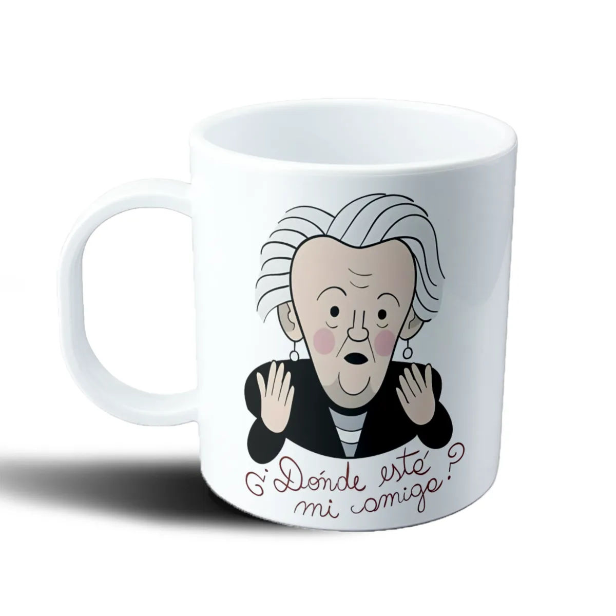Taza de Plástico Esperando La Carroza ¿Dónde esté mi amiga? - vista 2