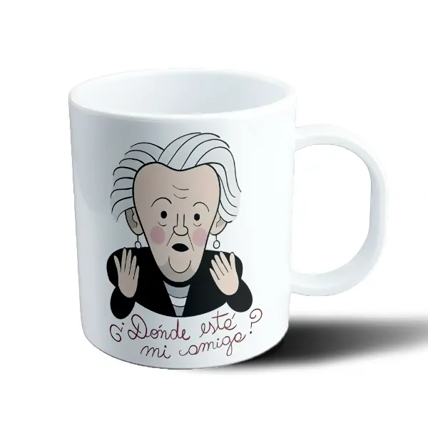 Taza de Plástico Esperando La Carroza ¿Dónde esté mi amiga?