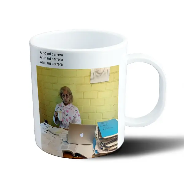 Taza de Plástico Estudiante Amo mi carrera Meme Facultad