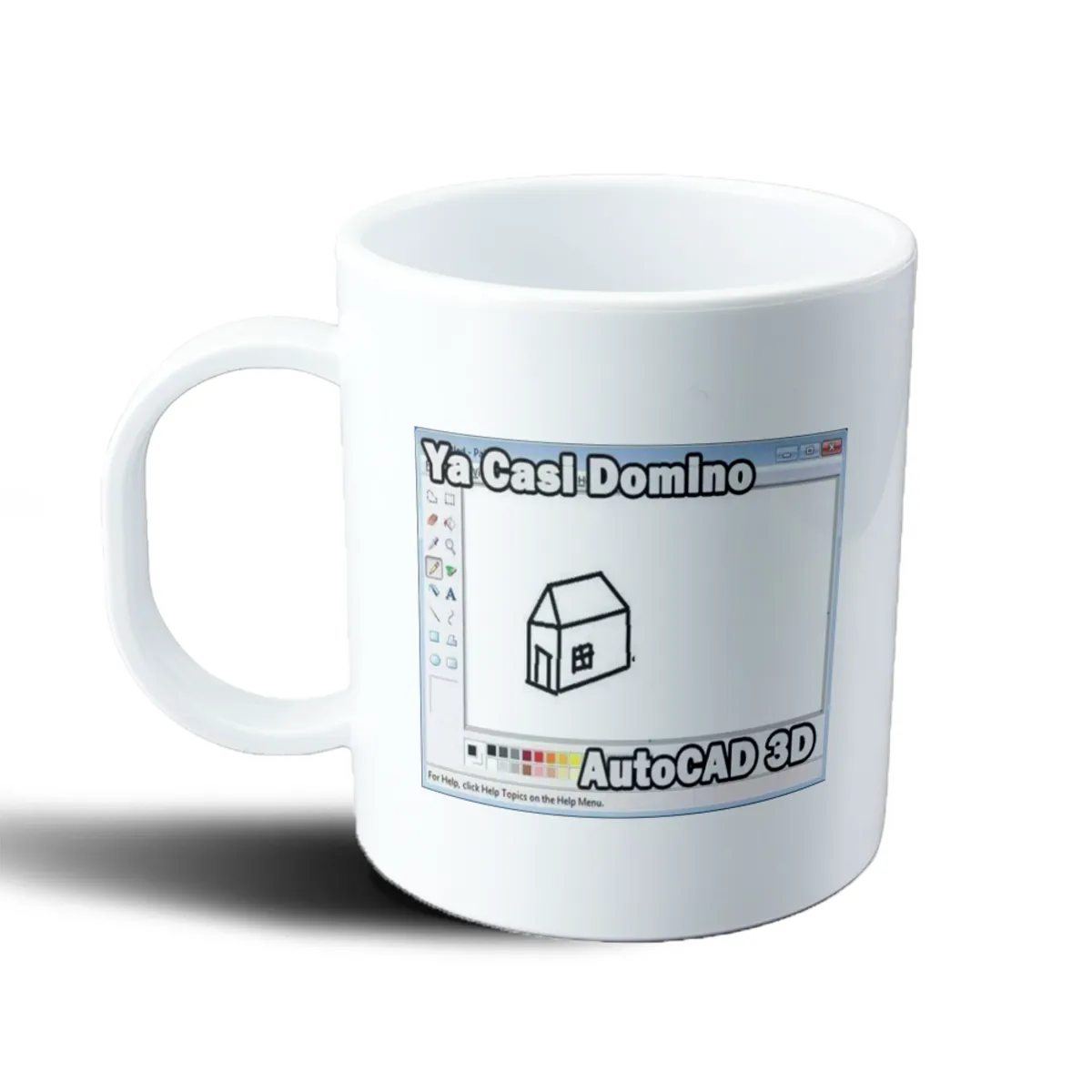 Taza de Plástico Ya Casi Domino AutoCAD 3D - vista 2