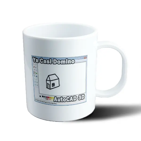 Taza de Plástico Ya Casi Domino AutoCAD 3D