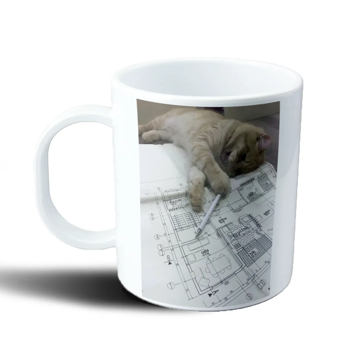 Taza de Plástico Gatito Arquitectura - vista 2