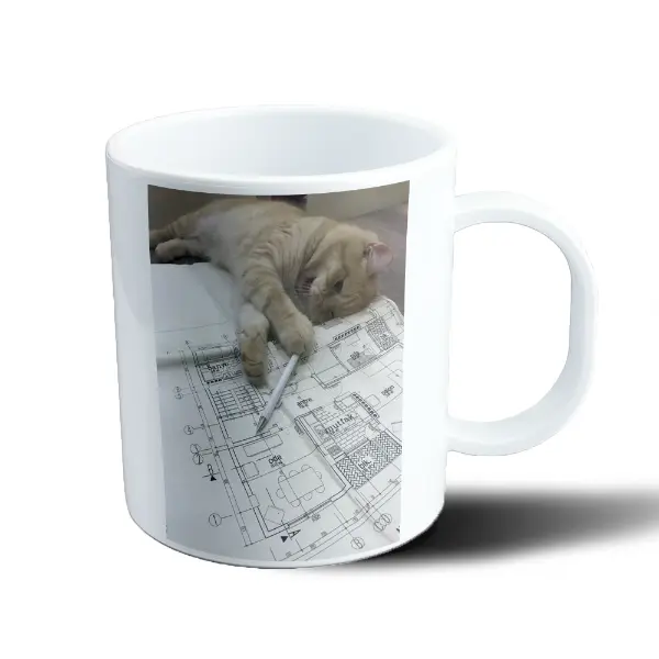 Taza de Plástico Gatito Arquitectura