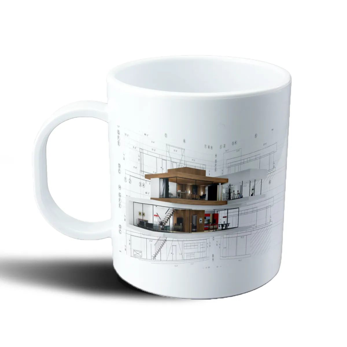 Taza de Plástico Arquitectura Casa Moderna Planos - vista 2
