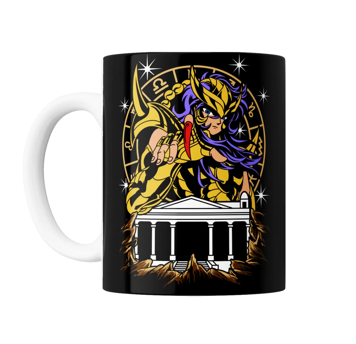 Taza de Cerámica Caballeros del Zodiaco Caballero Dorado Zodiaco Templo - vista 2