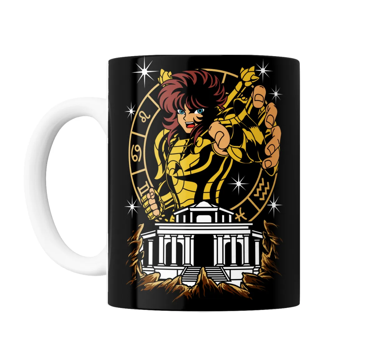Taza de Cerámica Caballeros del Zodiaco Caballero Dorado Santuario - vista 2