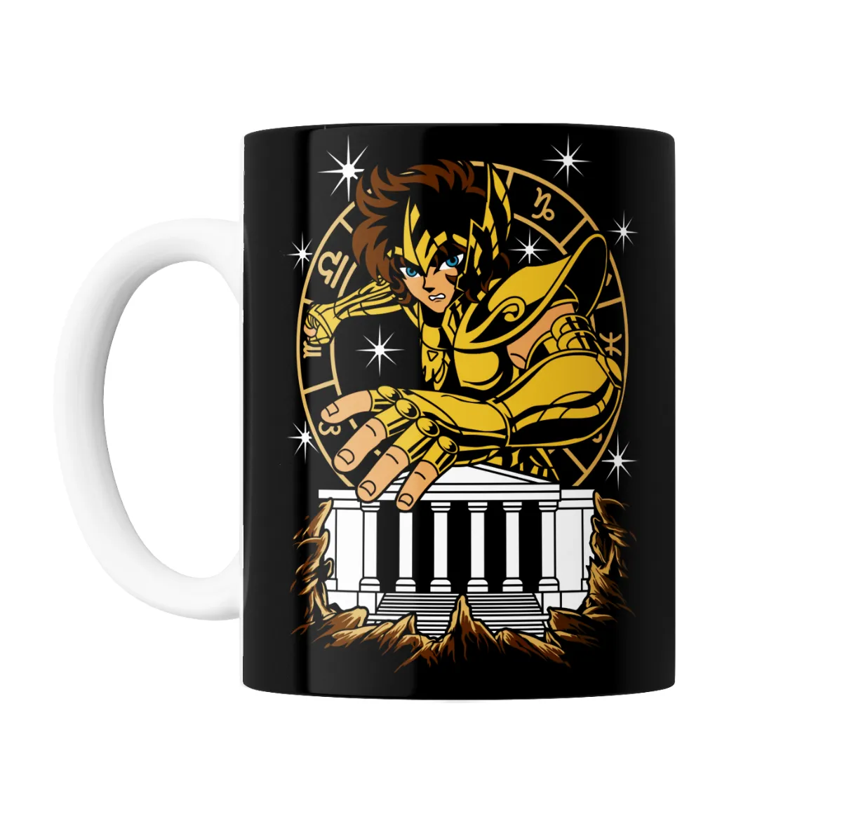 Taza de Cerámica Caballeros del Zodiaco Santo Dorado Templo - vista 2