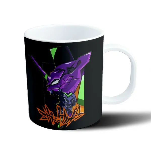 Taza de Plástico Evangelion Unidad 01 Cabeza Violeta