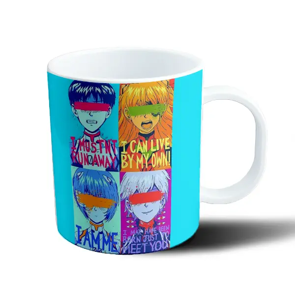Taza de Plástico Evangelion Shinji Asuka Rei Kaworu Pop Art