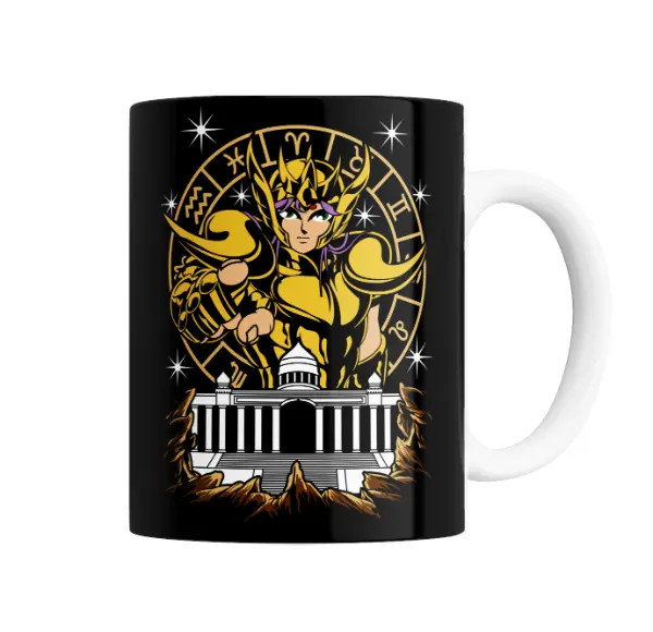 Taza de Cerámica Caballeros del Zodiaco Caballero Dorado Santuario