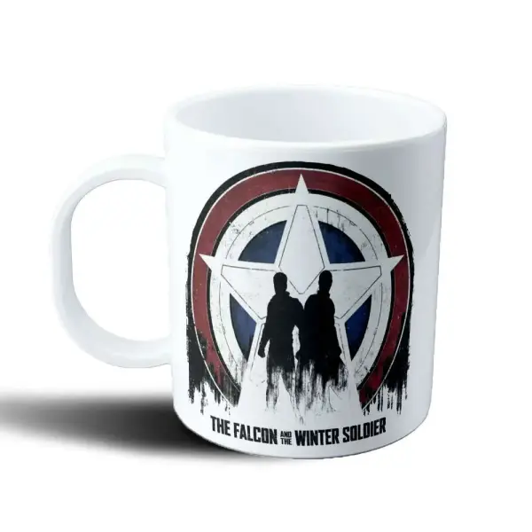Taza de Plástico Falcon and the Winter Soldier Escudo Siluetas