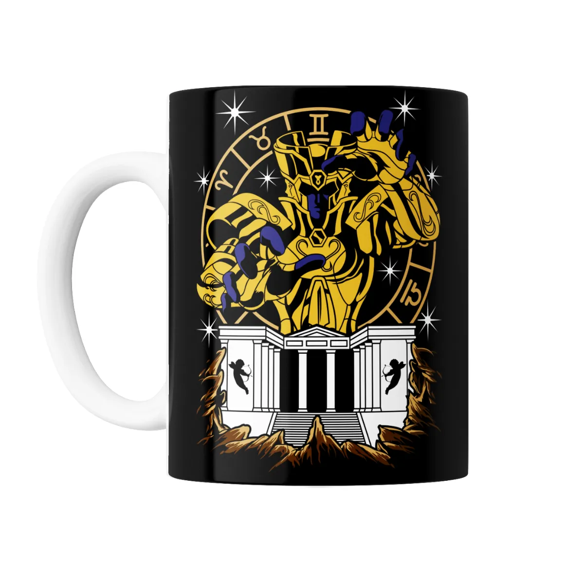Taza de Cerámica Caballeros del Zodiaco Géminis Dorado Templo - vista 2