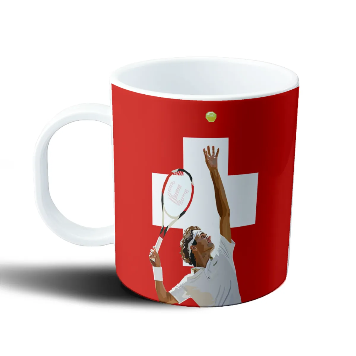Taza de Plástico Federer Bandera Suiza Saque - vista 2