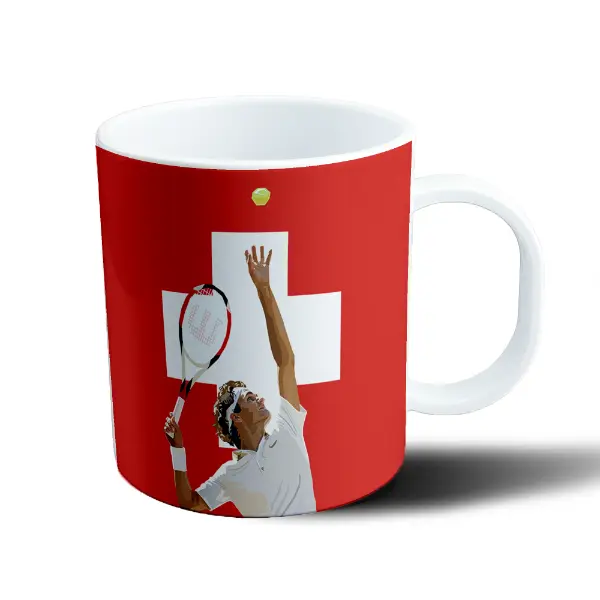 Taza de Plástico Federer Bandera Suiza Saque