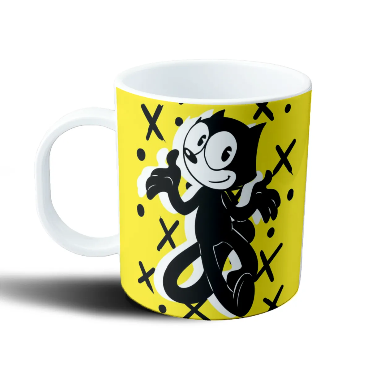 Taza de Plástico Felix el Gato Amarillo XO - vista 2