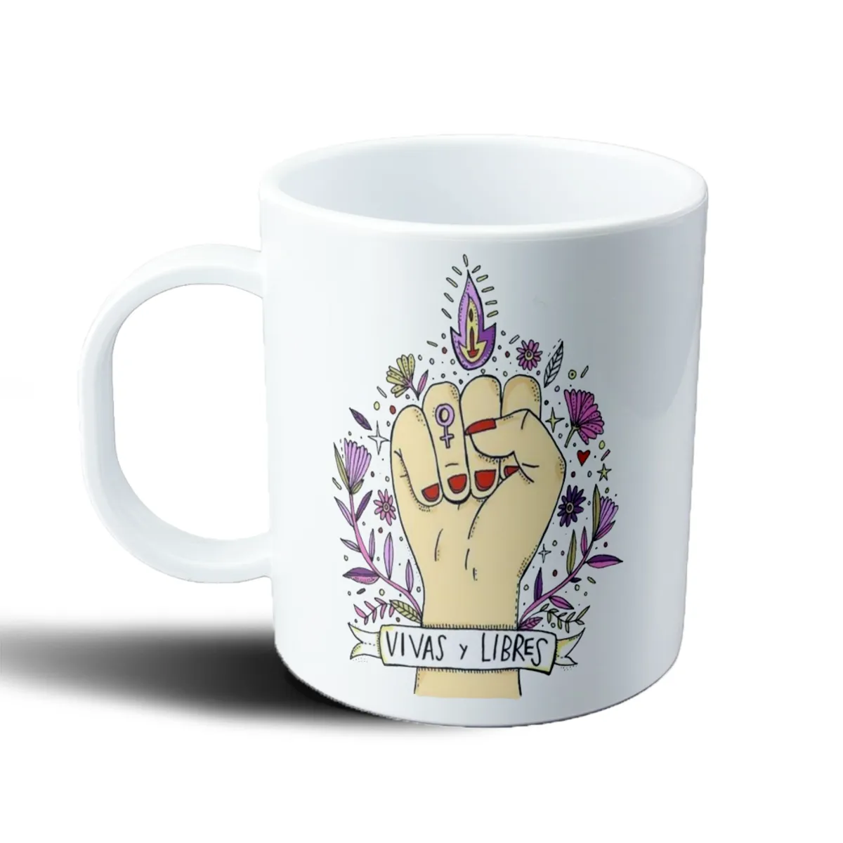 Taza de Plástico Vivas y Libres Puño Feminista - vista 2