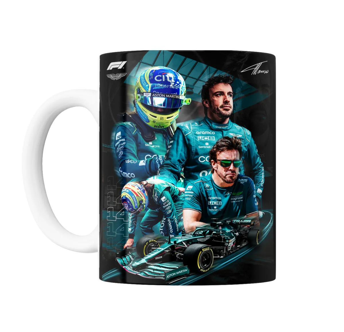 Taza de Cerámica Alonso Aston Martin F1 - vista 2
