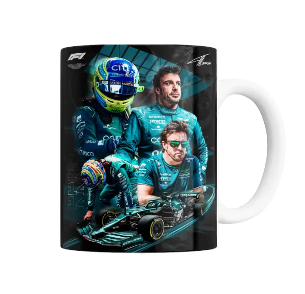 Taza de Cerámica Alonso Aston Martin F1