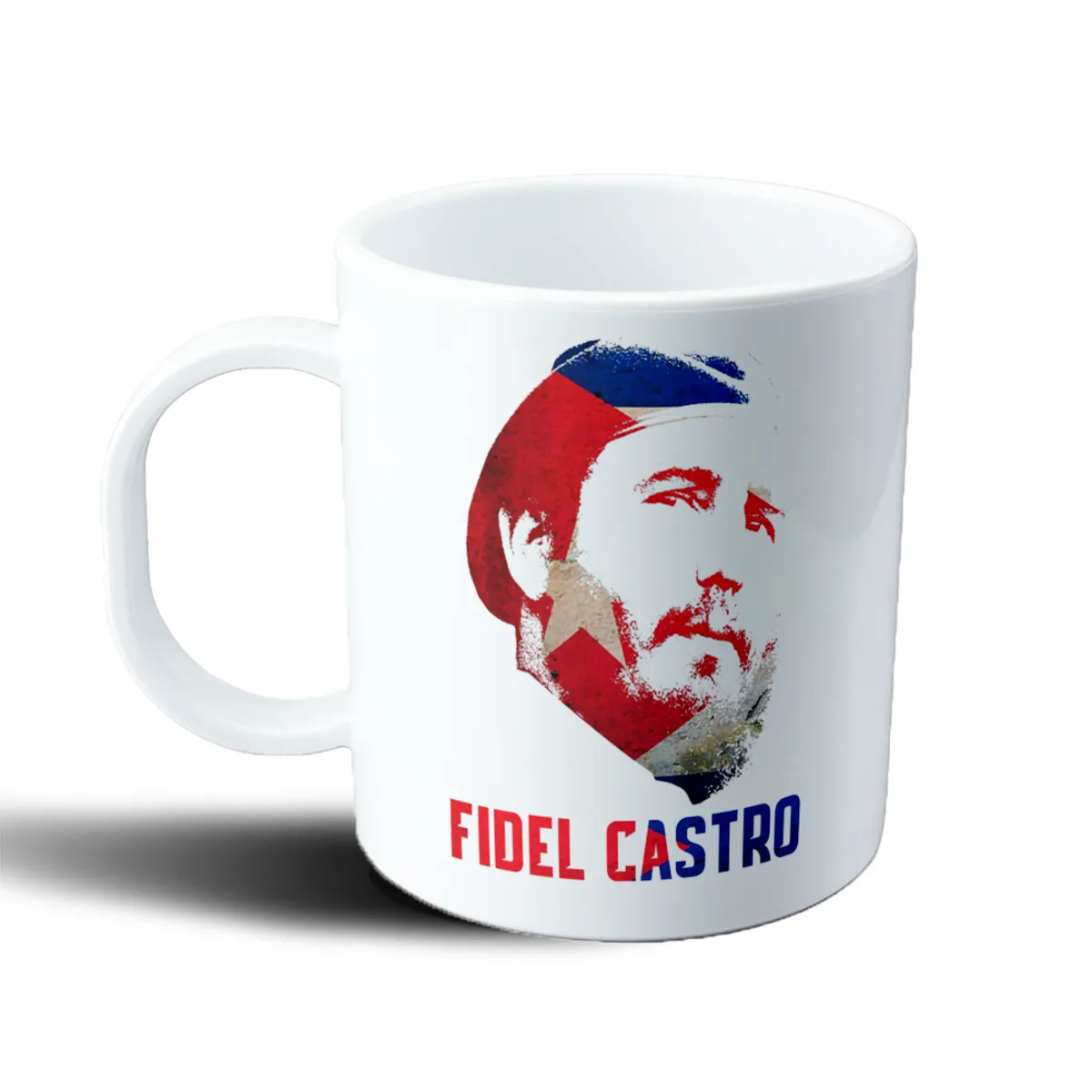 Taza de Plástico Fidel Castro Retrato Bandera Cuba - vista 2