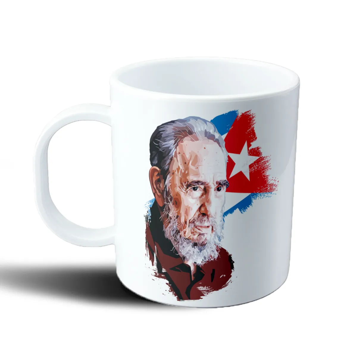 Taza de Plástico Fidel Castro Retrato con Bandera de Cuba - vista 2