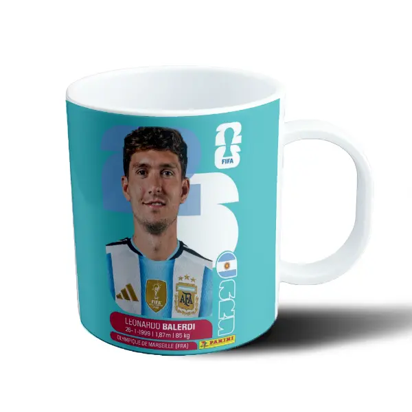 Taza de Plástico Figurita Balerdi Mundial 2026 Argentina