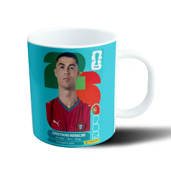 Taza de Plástico Cristiano Ronaldo Figurita Mundial 2026 Portugal