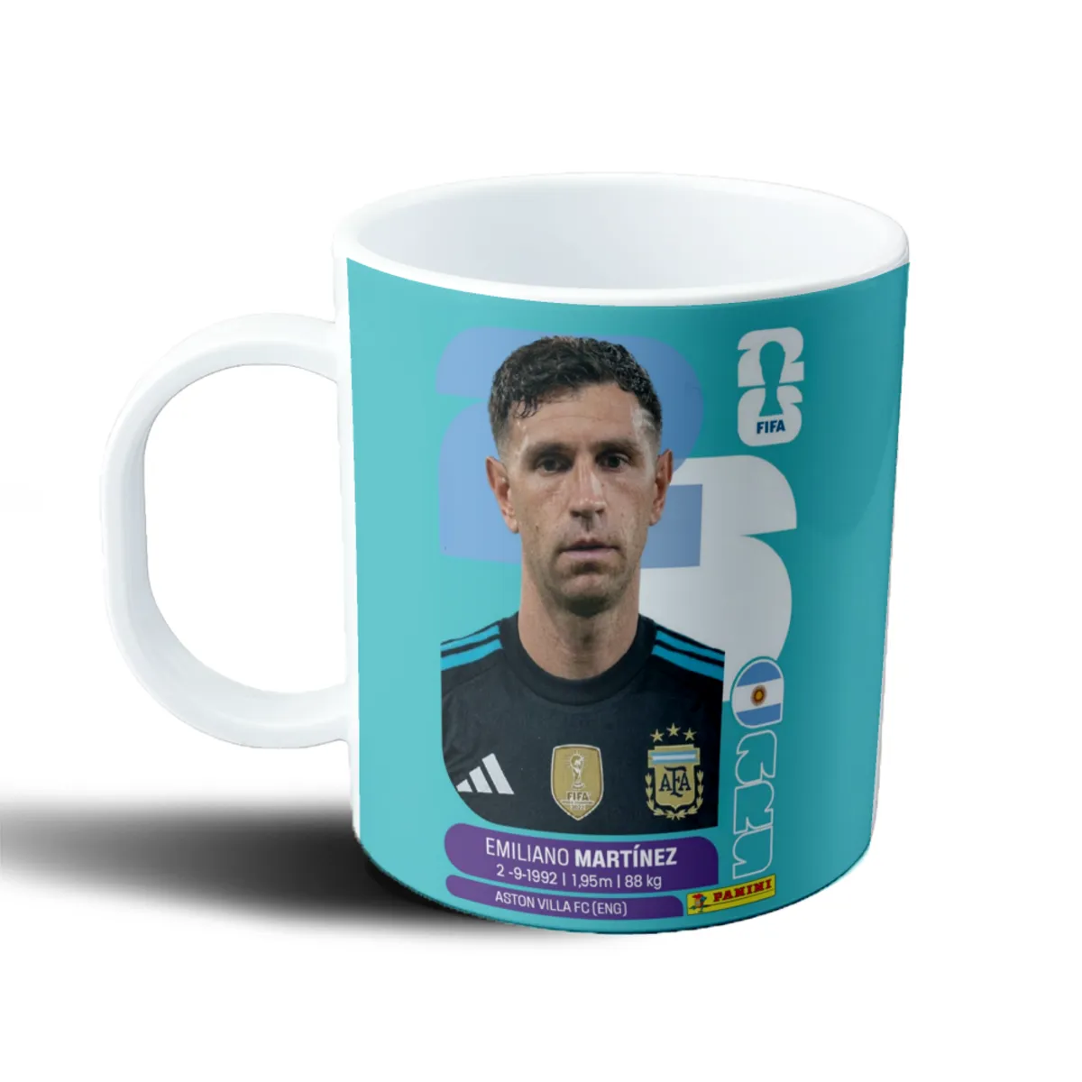 Taza de Plástico Mundial 2026 Argentina Emiliano Dibu Martinez Figurita - vista 2