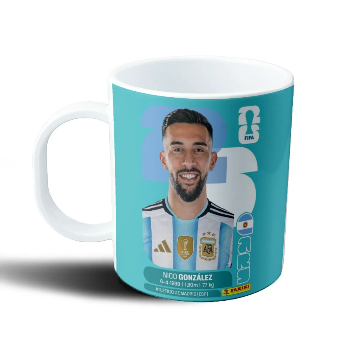 Taza de Plástico Selección Argentina Nico González Figurita Mundial 2026 - vista 2