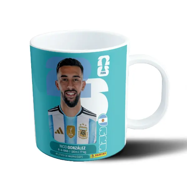 Taza de Plástico Selección Argentina Nico González Figurita Mundial 2026