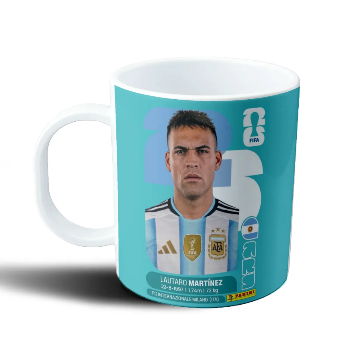 Taza de Plástico Lautaro Martínez Figurita Mundial 2026 Argentina - vista 2