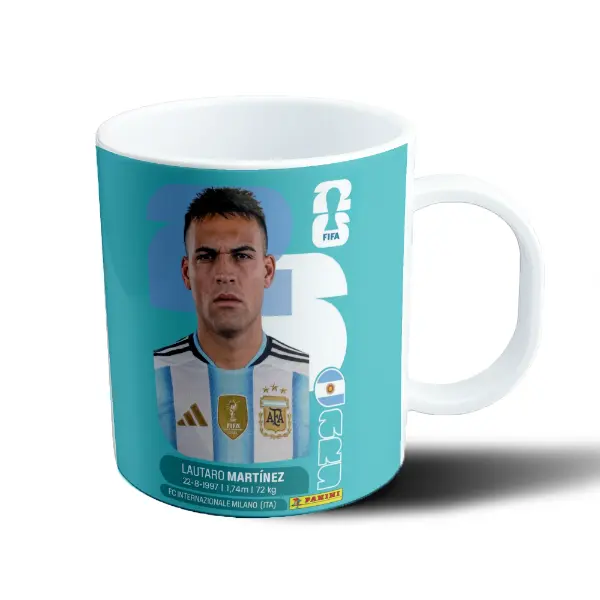 Taza de Plástico Lautaro Martínez Figurita Mundial 2026 Argentina