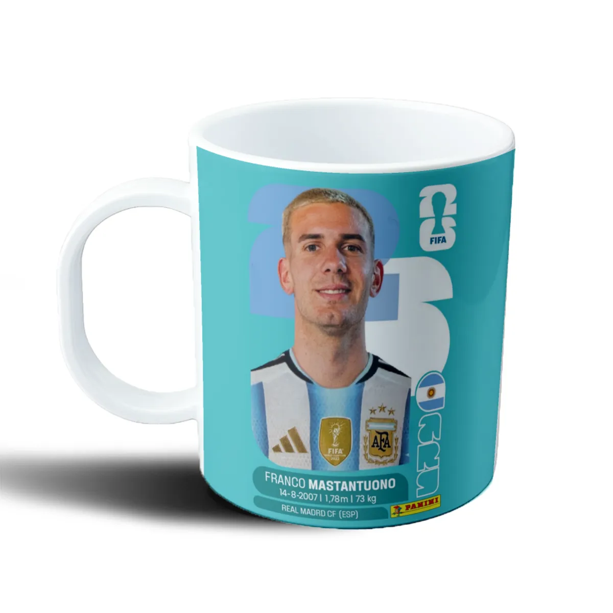 Taza de Plástico Franco Mastantuono Figurita Mundial 2026 - vista 2