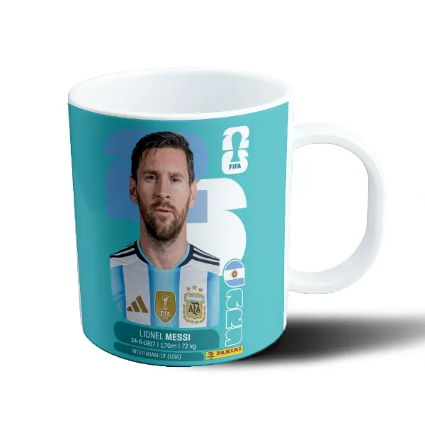 Taza de Plástico Messi Figurita Mundial 2026 Argentina