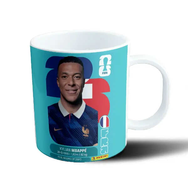 Taza de Plástico Figurita Mundial 2026 Kylian Mbappé