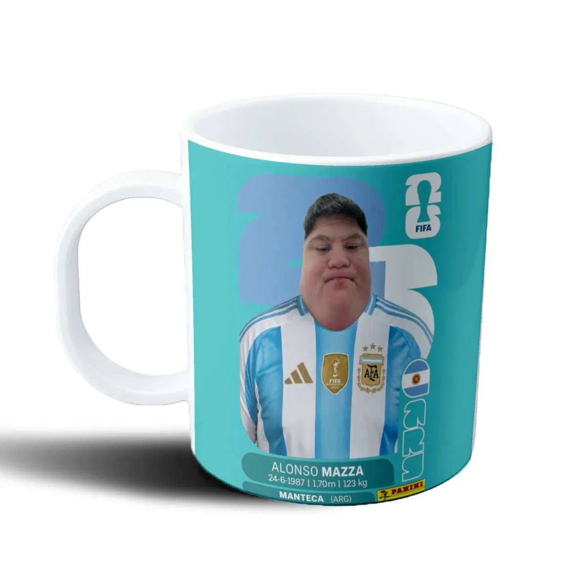 Taza de Plástico Figurita Mundial Meme Alonso Mazza - vista 2