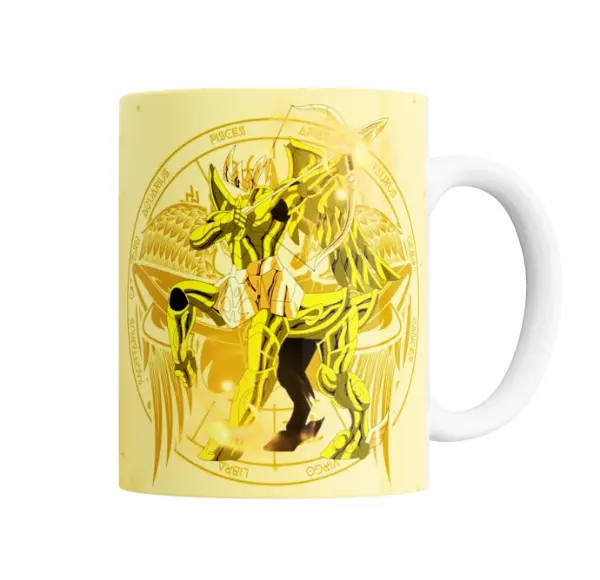 Taza de Cerámica Caballeros del Zodiaco Seiya Sagitario Dorado