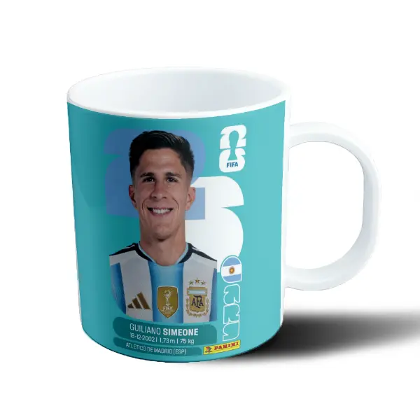 Taza de Plástico Figurita Simeone Selección Argentina Mundial 2026