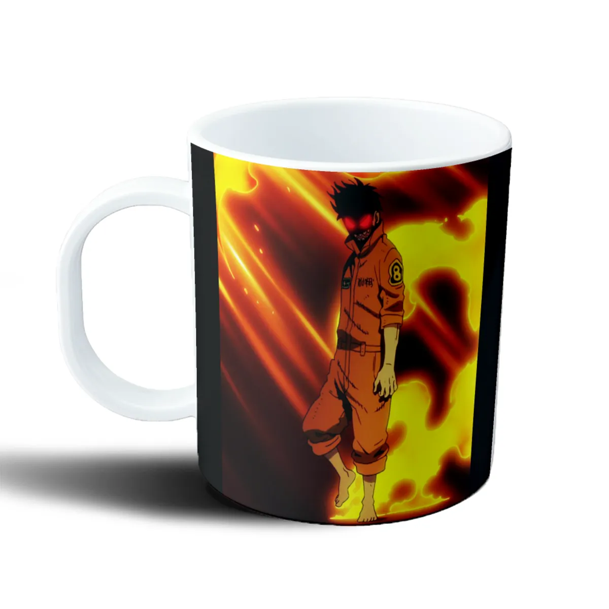 Taza de Plástico Fire Force Shinra Ojos Rojos - vista 2