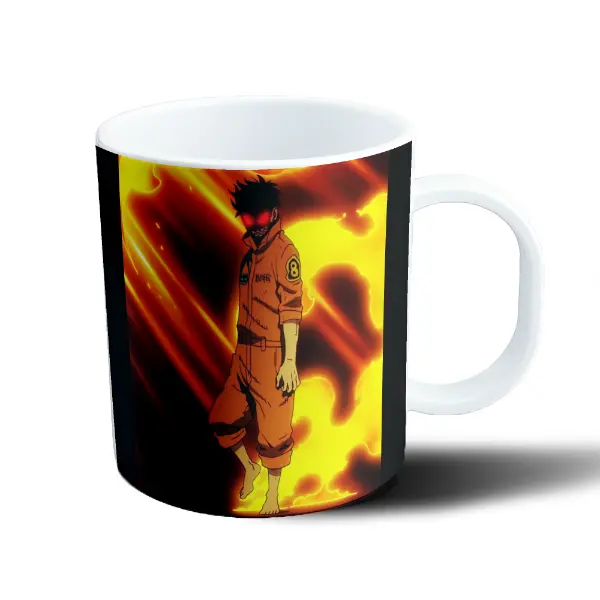 Taza de Plástico Fire Force Shinra Ojos Rojos