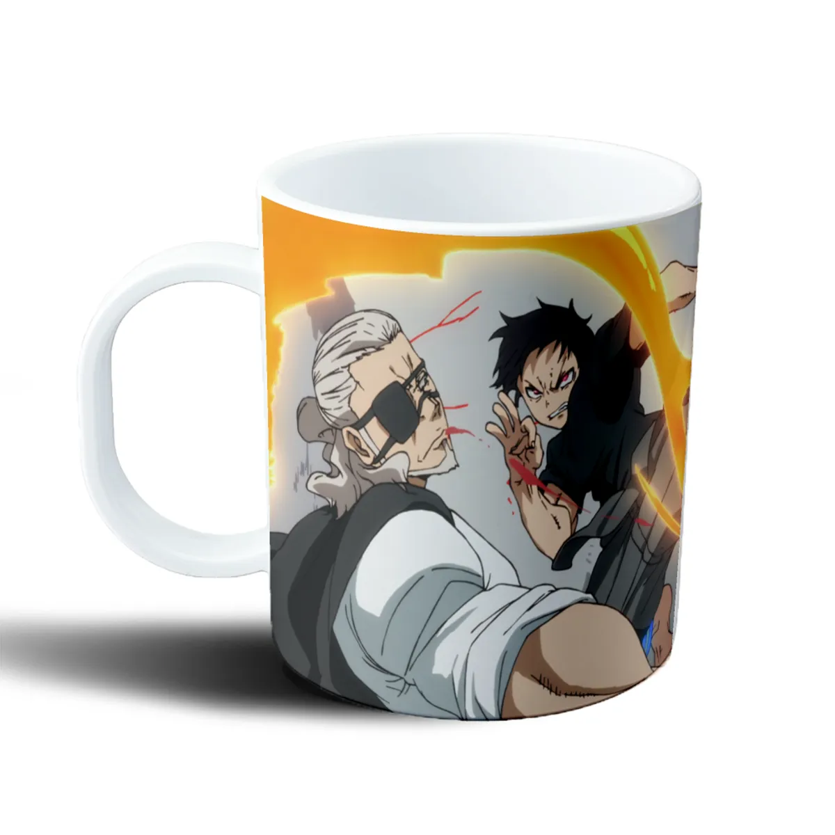 Taza de Plástico Fire Force Shinra en Combate - vista 2
