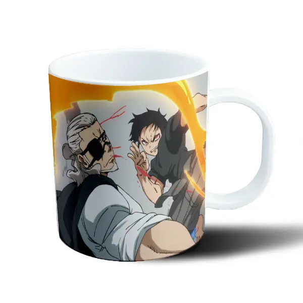 Taza de Plástico Fire Force Shinra en Combate
