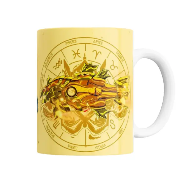 Taza de Cerámica Caballeros del Zodiaco Afrodita de Piscis Rosa