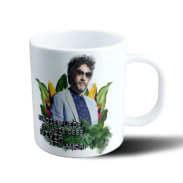 Taza de Plástico Fito Paez Nadie Puede y Nadie Debe Vivir Sin Amor