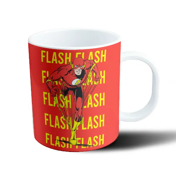 Taza de Plástico Flash Corriendo con Rayos Amarillos